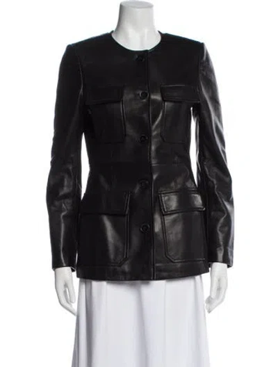 Pre-owned Nour Hammour Lambskin Utility Jacket In Black