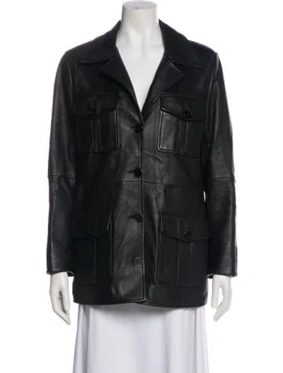 Pre-owned Nour Hammour Lambskin Utility Jacket In Black
