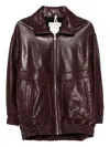 Nour Hammour Lambskin Zip-front Jacket In Brown