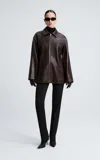 Nour Hammour Layne Lambskin Leather Jacket In Brown