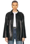 Nour Hammour Layne Sleek Leather Jacket In Black