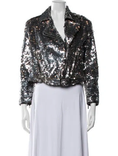 Pre-owned Nour Hammour Leather Biker Jacket In Multi
