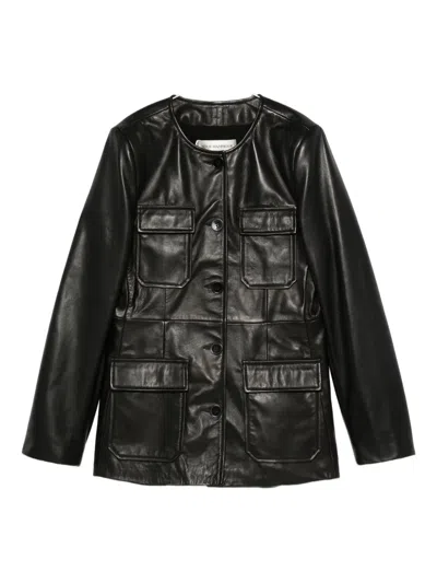 NOUR HAMMOUR LEATHER BLAZER