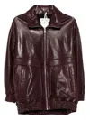 Nour Hammour Lambskin Zip-front Jacket In Brown