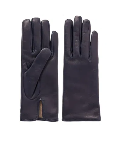 Nour Hammour Leather Gloves In Blue