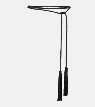 Nour Hammour Leather Tassel Belt In Red