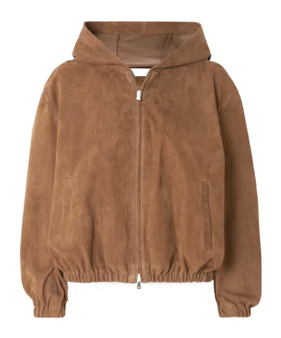 Nour Hammour Leo Patchwork Hooded Jacket In Brown