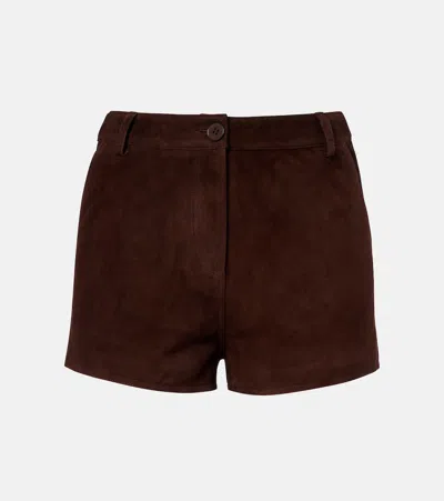 Nour Hammour Leontine绒面革短裤 In Brown