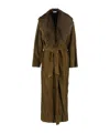 Nour Hammour Briona Suede Trench Coat In Green
