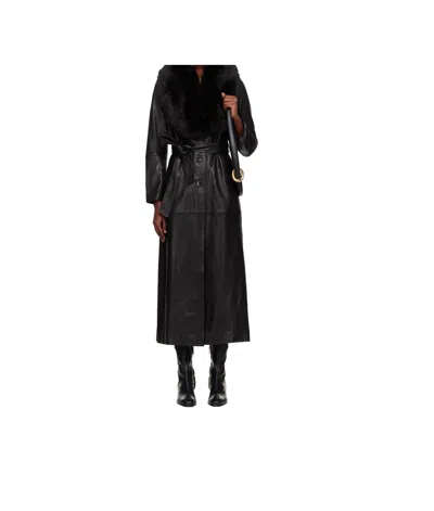 Nour Hammour Long-sleeved Coat In Black