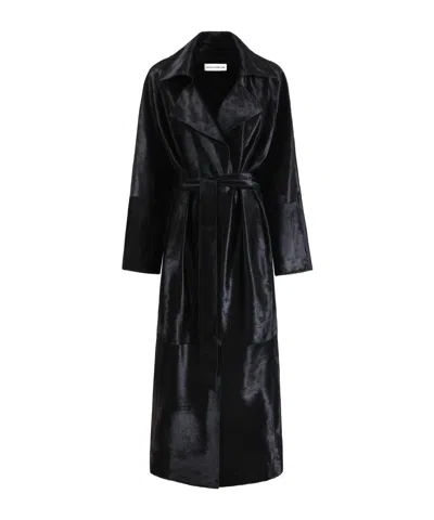 Nour Hammour Long-sleeved Coat In Black
