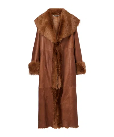 Nour Hammour Long-sleeved Coat In Brown
