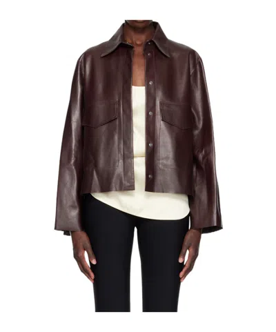 Nour Hammour Long-sleeved Jacket In Brown