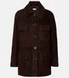 Nour Hammour Lorien Suede Jacket In Brown