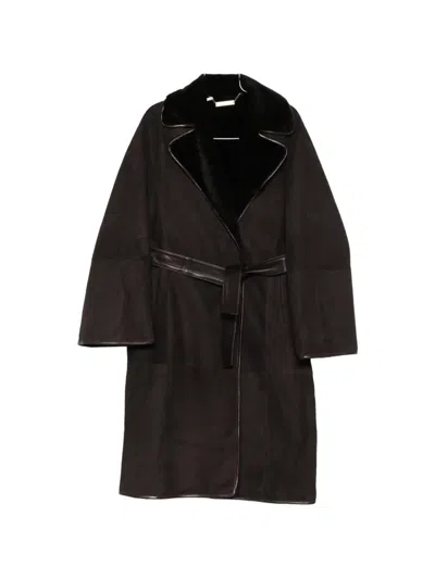 Nour Hammour Lourdes Double-breasted Coat In Brown