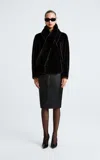 Nour Hammour Lyra Lambskin Shearling Jacket In Brown