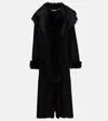 Nour Hammour Marlene Shearling-trimmed Suede Coat In Black