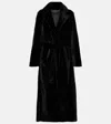 Nour Hammour Meret Shearling Wrap Coat In Black