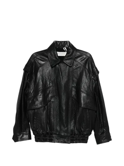 Nour Hammour Micah Leather Jacket In Black