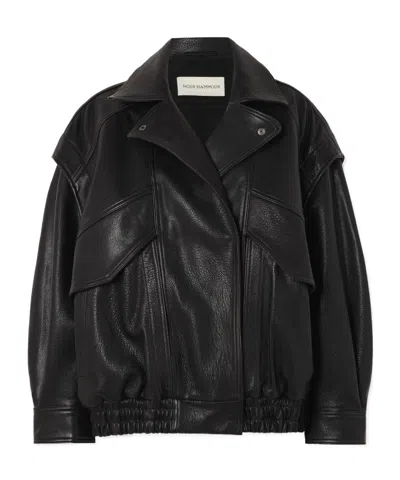 Nour Hammour Micah Leather Jacket In Black