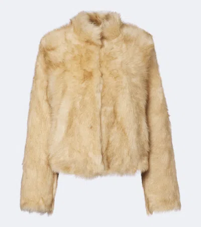 Nour Hammour Mira Shearling Jacket In Neutral