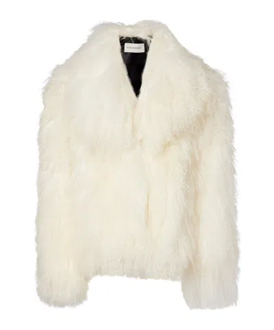 Nour Hammour Mirja Shearling Jacket In White
