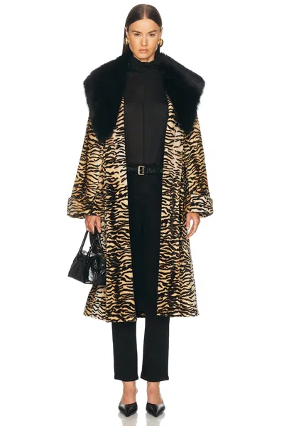 Nour Hammour Nina Coat In Golden Tiger