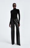 Nour Hammour Olan Leather Straight-leg Pants In Black