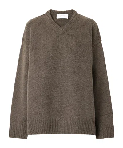 Nour Hammour Jude Oversized Cashmere And Wool-blend Sweater In Brown
