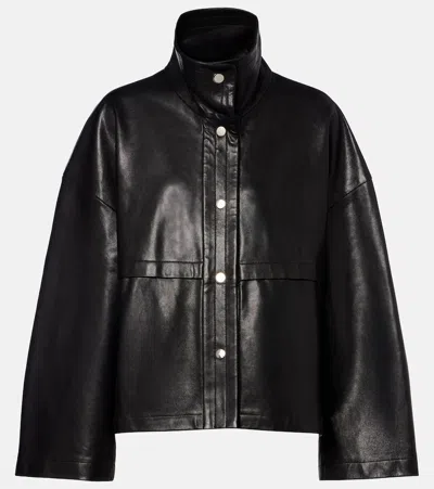 Nour Hammour Park Leather Jacket In Black