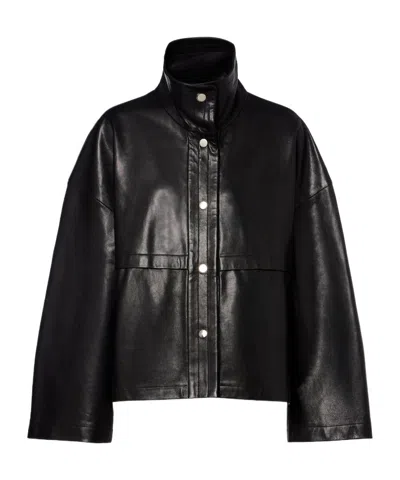 Nour Hammour Park Leather Jacket In Black