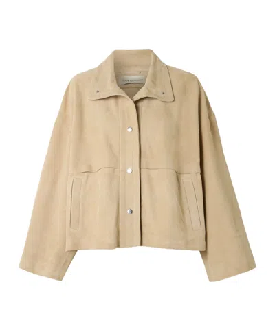 Nour Hammour Park Suede Jacket In Neutral