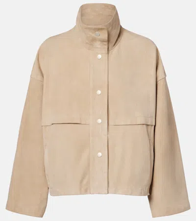 Nour Hammour Park Suede Jacket In Nude