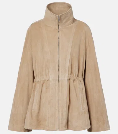 Nour Hammour Passage Suede Leather Jacket In Brown