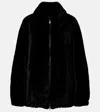 Nour Hammour Plush Shearling Jacket In Black