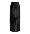 Nour Hammour Ponyhair Elise Pencil Maxi Skirt In Black