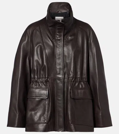Nour Hammour Quai Leather Jacket In Black