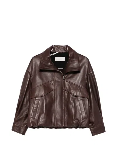 Nour Hammour Quai Suede Jacket In Brown