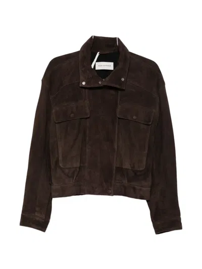 Nour Hammour Quincy Suede Jacket In Brown