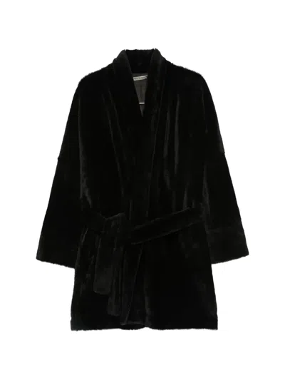 Nour Hammour Raquel Belted Coat In Black