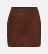 Nour Hammour Remi Suede Miniskirt In Beige