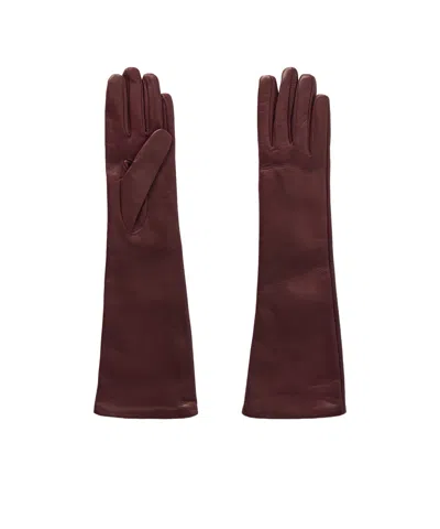 Nour Hammour Retro And Elegant Gloves In Burgundy