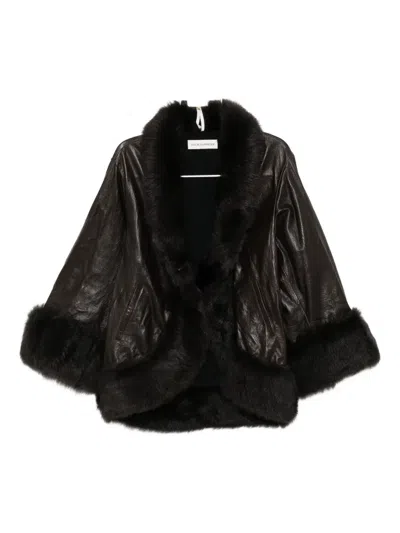 Nour Hammour Sabine Leather Jacket In Black