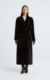 Nour Hammour Samara Lambskin Shearling Trench In Brown