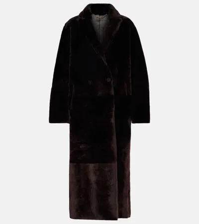 Nour Hammour Samara Shearling Coat In Brown