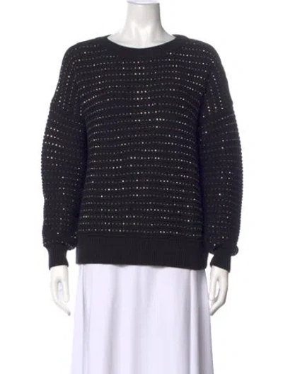 Pre-owned Nour Hammour Scoop Neck Sweater In Black