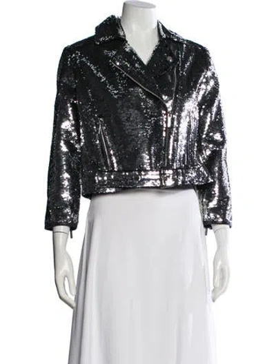 Pre-owned Nour Hammour Sequin Biker Jacket In Multi