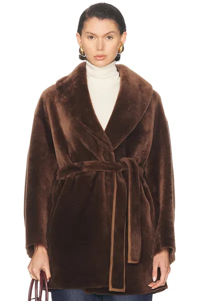 Nour Hammour Seraphina Coat In Brown
