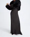 Nour Hammour Shearling Bolero Jacket In Black In Black
