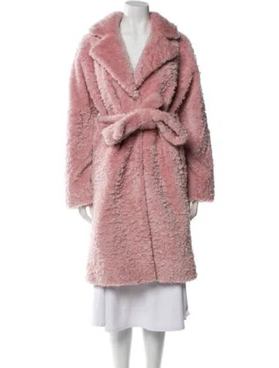 Pre-owned Nour Hammour Shearling Fur Coat In Pink